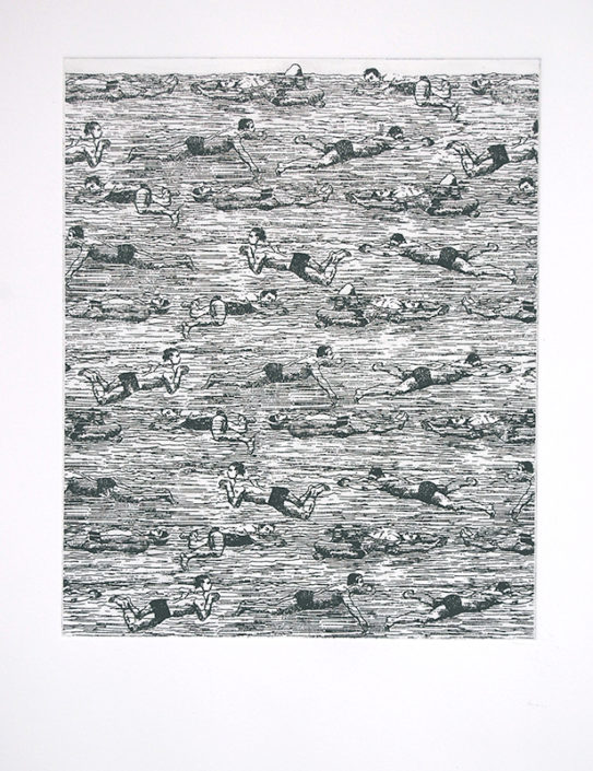 Swimmers 2, 2009, etching